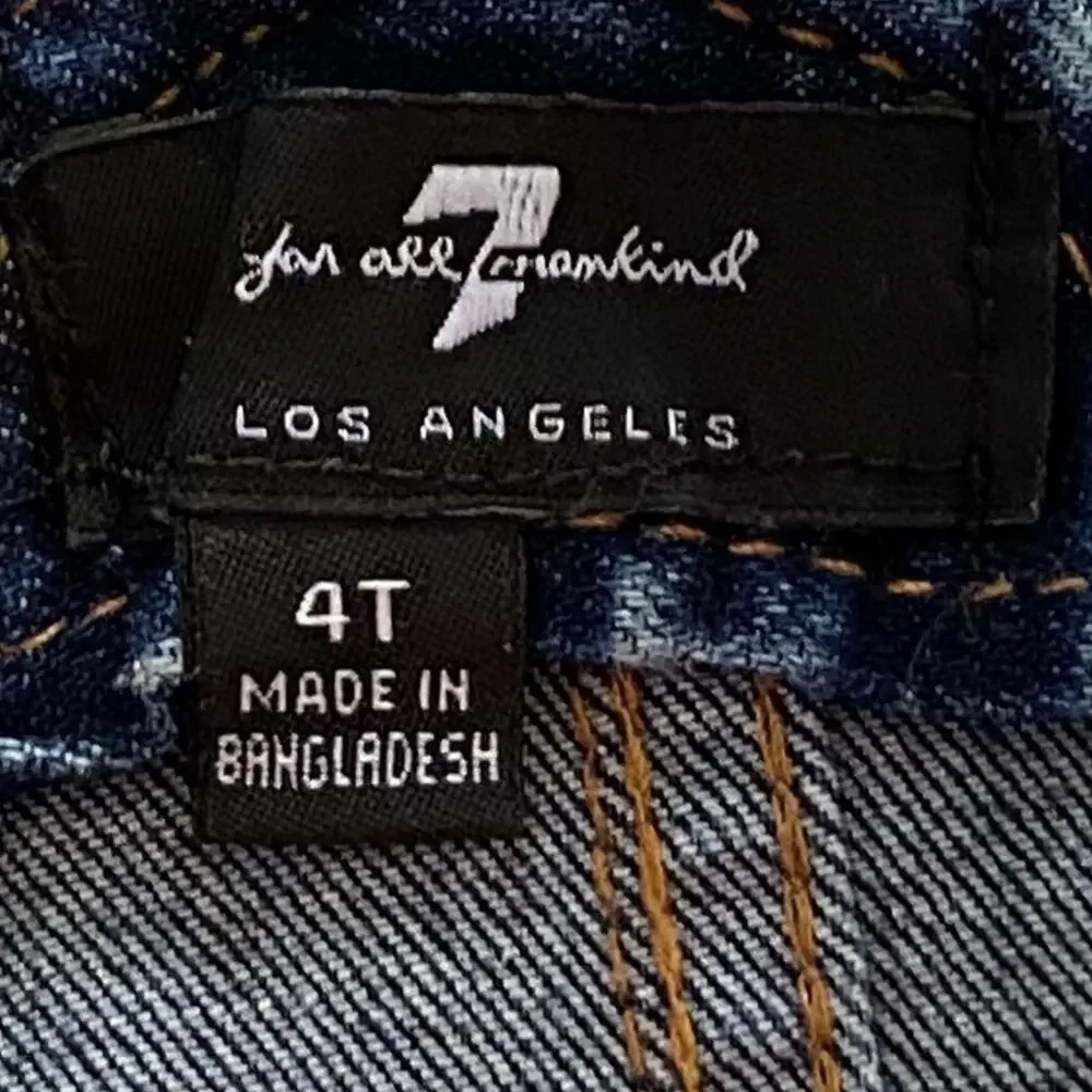 7 FOR ALL MANKIND Denim Blue Jeans Overalls ~ Toddler Children's Size 4T